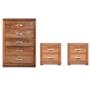 SET DE CAJONERA CON 5 CAJONES Y 2 BURÓS CON 2 CAJONES COLOR NOGAL - MADERA INDUSTRIALIZADA