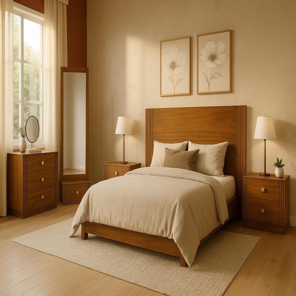 CABECERA KING SIZE MDF PAROTA CONTEMPORÁNEA CON 2 BURÓS PARA RECÁMARA