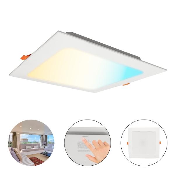 LÁMPARA DOWNLIGHT LED CUADRADA EMPOTRAR 24 W SELECTOR DE LUZ 3000 K 4200 K 6500 K IP20