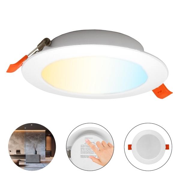 LAMPARA LED REDONDA DOWNLIGHT EMPOTRAR 6W 3 TEMP COLOR 3000K 4200K 6500K USO INTERIOR