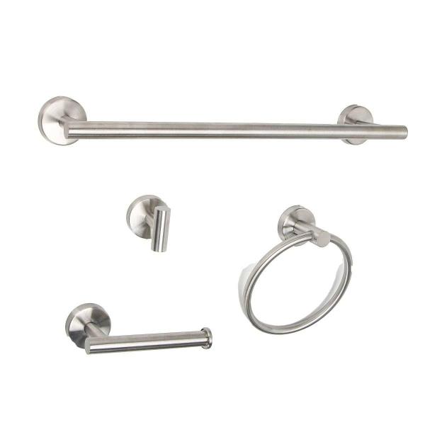 SET DE ACCESORIOS PARA BAÑO 4 PIEZAS CROMO