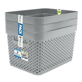CAJA ORGANIZADORA SÓLIDA 17 L PLÁSTICO SIN TAPA GRIS 429 CON VENTILACIÓN