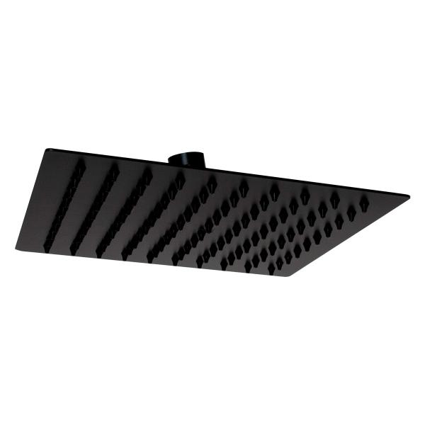 REGADERA DELGADA CUADRADA ACERO INOXIDABLE 304 ACABADO NEGRO MATE BAJA PRESIÓN