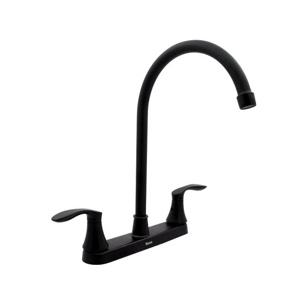 LLAVE PARA FREGADERO DUOMANDO NEGRO MATE CUELLO ALTO 15" MAYOR ESPACIO