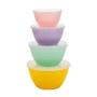SET DE RECIPIENTES CON TAPA APILABLE PARA COCINA 4 PIEZAS DE PLÁSTICO MULTICOLOR