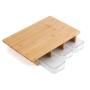 SET TABLAS PARA PICAR DE COCINA 41 X 28 CM BAMBU CON 3 COMPARTIMENTOS 4 PIEZAS NATURAL