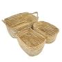 SET 3 GAVETAS ORGANIZADORAS RECTANGULAR JUNCO Y MAÍZ CAFÉ BEIGE