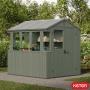 COBERTIZO PARA EXTERIOR VERTICAL DE POLIPROPILENO 190 X 244 X 221 CM VERDE CON VENTANAS