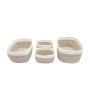 SET 4 GAVETAS ORGANIZADORAS RECTANGULARES DIFERENTES MEDIDAS ALGODÓN Y POLIÉSTER BEIGE Y CAFÉ