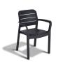 SILLA DE JARDÍN TISARA 83 CM 4 PIEZAS POLIPROPILENO GRIS