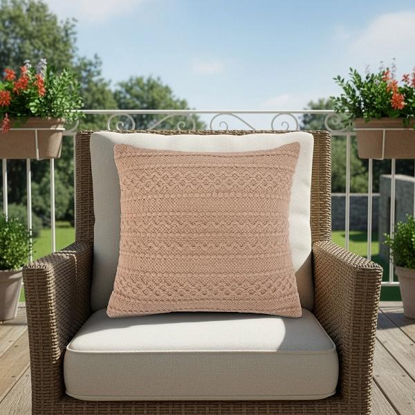 COJIN DE JARDÍN CUADRADO 40 X 40 CM ALGODÓN BEIGE