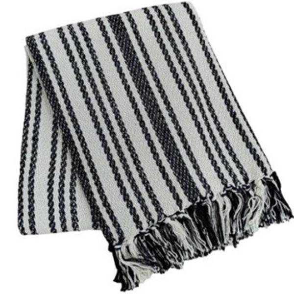 FRAZADA 130X150 ALGODÓN NEGRA / BEIGE