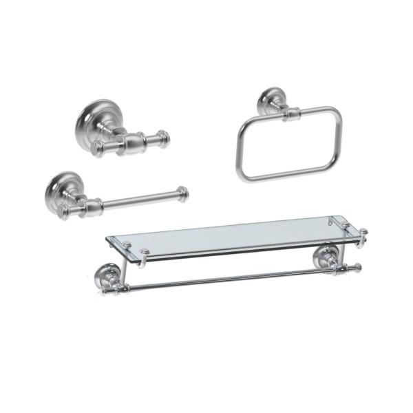JUEGO DE ACCESORIOS PARA BAÑO CROMO 4 PIEZAS REGENCY
