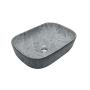 OVALÍN PARA BAÑO DE SOBREPONER MÁRMOL GRIS RECTANGULAR 45 X 32 CM CONTEMPORÁNEO