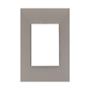 PLACA DECORATIVA CON INTERRUPTOR SENCILLO Y CONTACTO CON TIERRA DE PLÁSTICO GRIS