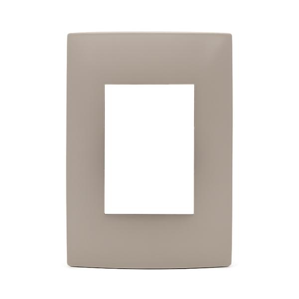 INTERRUPTOR SENCILLO CON PLACA DECORATIVA DE PLÁSTICO GRIS