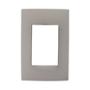PLACA DECORATIVA CON 2 INTERRUPTORES SENCILLOS DE PLÁSTICO GRIS