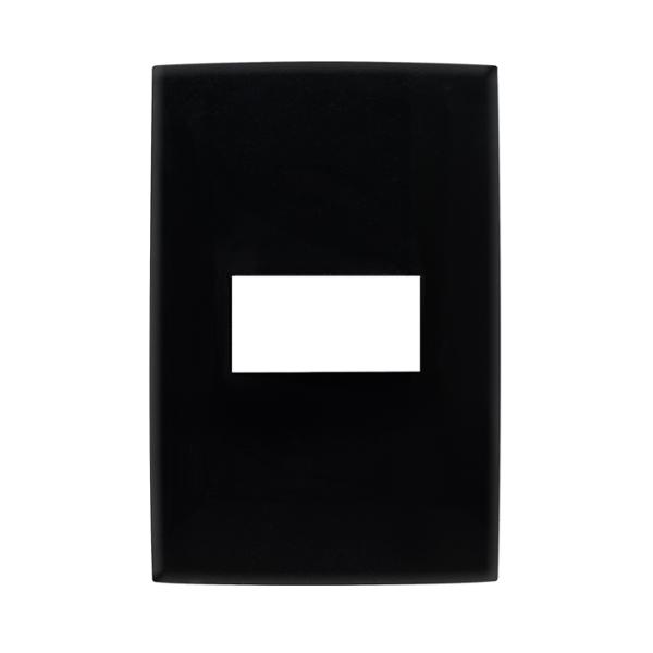 PLACA DECORATIVA CON 1 INTERRUPTOR DE 3 VÍAS DE PLÁSTICO NEGRO