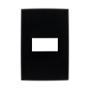 PLACA DECORATIVA CON 1 INTERRUPTOR DE 3 VÍAS DE PLÁSTICO NEGRO