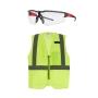COMBO CHALECO DE SEGURIDAD AMARILLO ANSI CLASE 2 L/XL Y DOS GAFAS ANTIRAYADURAS CLARO Y OSCURO