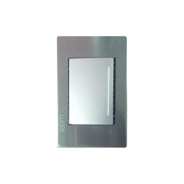 PLACA METÁLICA CON 1 INTERRUPTOR SENCILLO DE 3 MÓDULOS PLATEADO