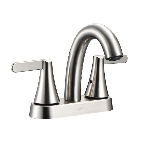 LLAVE PARA LAVABO DUOMANDO NÍQUEL CEPILLADO 3 ORIFICIOS CUELLO GIRATORIO 360