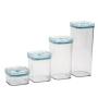 SET CONTENEDORES TIPO HERMETICO ALMACENAMIENTO 4 PIEZAS DE PLÁSTICO AQUA TRANSPARENTE