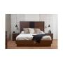 RECAMARA KING SIZE DE 5 PIEZAS CON CABECERA, 2 BUROS, CAJONERA Y ESPEJO COLOR NOGAL MDF Y MELAMINA