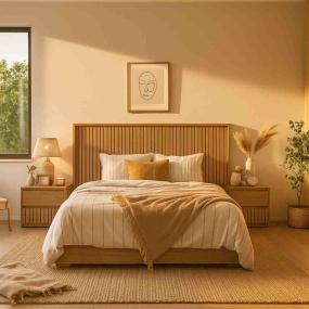 CABECERA KING SIZE COLOR NATURAL - MDF