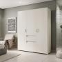 CLÓSET MDP CON MELAMINA ABATIBLE 200 X 160 X 49.8 CM BLANCO CON 3 PUERTAS Y 1 CAJÓN