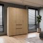 CLÓSET MDP CON MELAMINA ARMABLE 200 X 160 X 49.8 CM CAFÉ CON 3 PUERTAS Y 1 CAJÓN