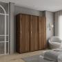 CLÓSET MDP ARMABLE 200 X 180 X 53 CM CAFÉ 3 PUERTAS CORREDIZAS 4 CAJÓNES