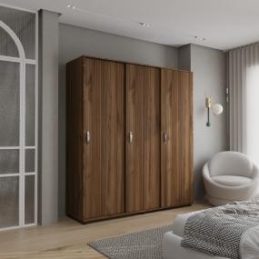 CLÓSET MDP ARMABLE 200 X 180 X 53 CM CAFÉ 3 PUERTAS CORREDIZAS 4 CAJÓNES