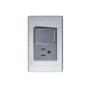 PLACA METÁLICA CON 1 INTERRUPTOR DE ESCALERA Y 1 CONTACTO DE 1.5 MÓDULOS ANODIZADO