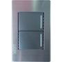 PLACA METÁLICA CON 2 INTERRUPTORES SENCILLOS DE 1.5 MÓDULOS ANODIZADO