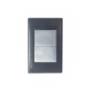 PLACA METÁLICA CON 2 INTERRUPTORES SENCILLOS DE 1.5 MÓDULOS PLATEADO