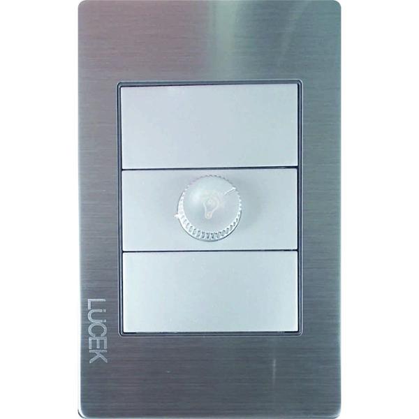PLACA METÁLICA CON DIMMER PLATEADO