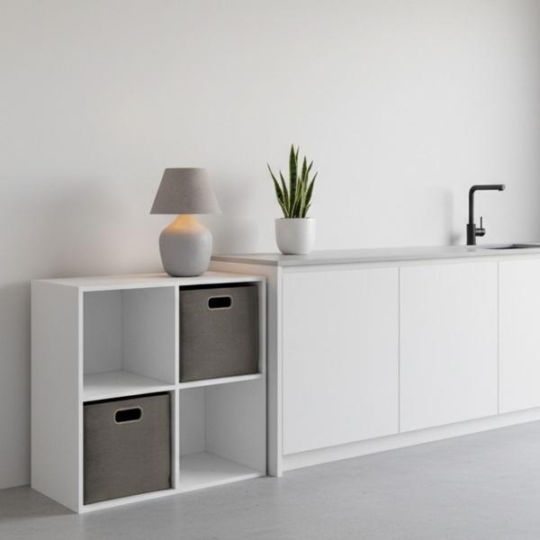 SET 4 CUBOS ORGANIZADORES 60 X 60 X 29 CM MELAMINA BLANCO