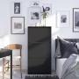 PLAYCON ZAPATERA COBA MINIMALISTA 18 PARES 3 PUERTAS TABURETE ORGANIZADOR NEGRO LISO