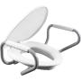 ASIENTO PARA BAÑO ELEVADO PLÁSTICO BLANCO CON BRAZOS DE SOPORTE