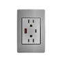 PLACA METALICA CONTACTO DUPLEX, UNA ENTRADA USB Y UNA ENTRADA C DE 3M FAST CHARGE, PLATA.