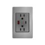 PLACA METALICA CONTACTO DUPLEX, UNA ENTRADA USB Y UNA ENTRADA C DE 3M FAST CHARGE, ANODIZADO