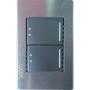 PLACA METÁLICA CON 2 INTERRUPTORES DE ESCALERA DE 1.5 MÓDULOS ANODIZADO