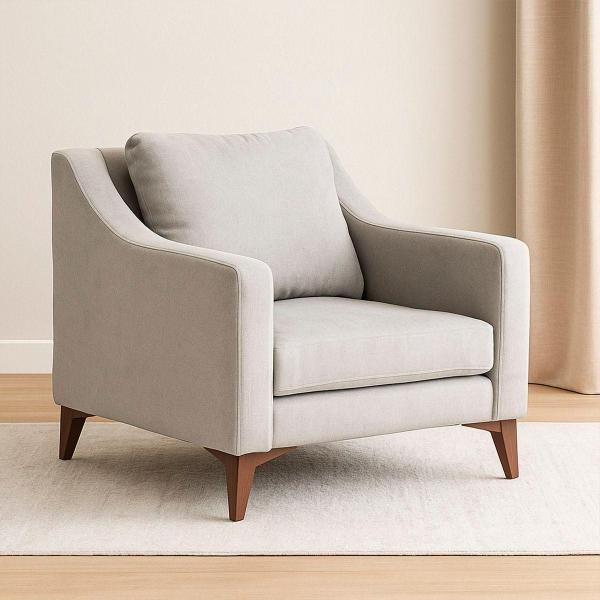SILLÓN FIJO 1 PERSONA LANSON TELA GRIS