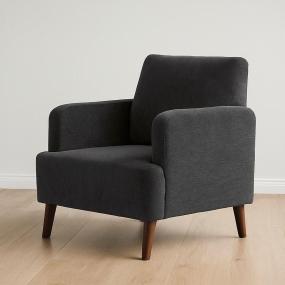 SILLÓN FIJO 1 PERSONA SAX TELA GRIS CARBÓN