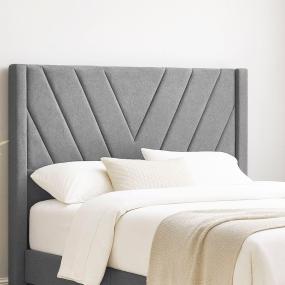 CABECERA INDIVIDUAL AURORA TAPIZADA GRIS CONTEMPORÁNEA GEOMÉTRICA PARA RECÁMARA