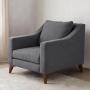 SILLÓN FIJO 1 PERSONA LANSON TELA GRIS OSCURO