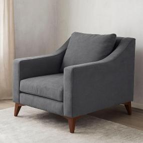 SILLÓN FIJO 1 PERSONA LANSON TELA GRIS OSCURO
