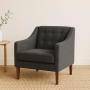 SILLÓN FIJO 1 PERSONA MILTON TELA GRIS CARBÓN