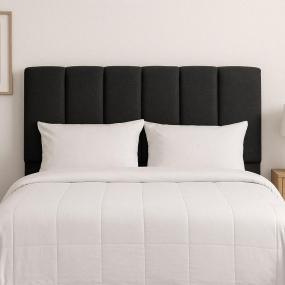 CABECERA KING SIZE KAMI TAPIZADA NEGRA MINIMALISTA PARA RECÁMARA